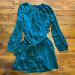 Express Teal Dress, cut and flirty